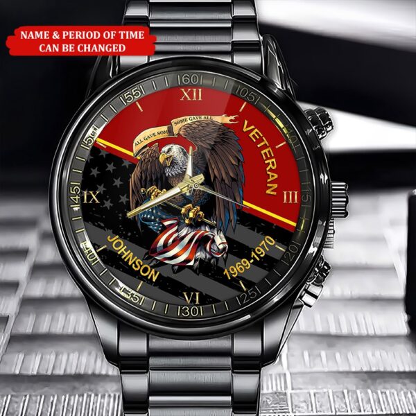 Custom Name Time Eagle America Flag Veteran Business Watch Watch Military Men Military Watch Fathers Watches 1 fcxwfn.jpg